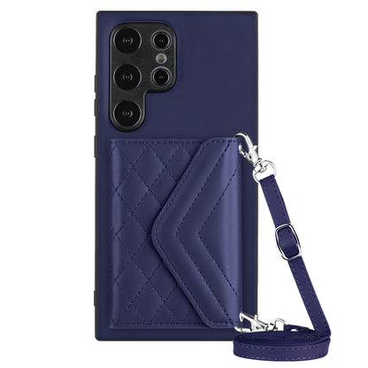 Samsung Galaxy S24 Ultra 5G Leather Case with Card Holder & RFID Protection, Long Lanyard Included