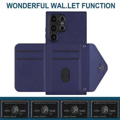 Samsung Galaxy S24 Ultra 5G Leather Case with Card Holder & RFID Protection, Long Lanyard Included
