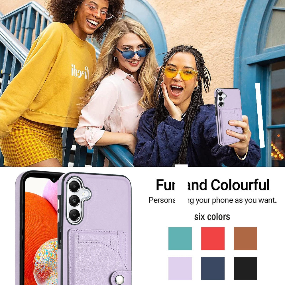 Samsung Galaxy A15 Shockproof Leather Phone Case with Card Holder - Stylish, Durable, and Convenient