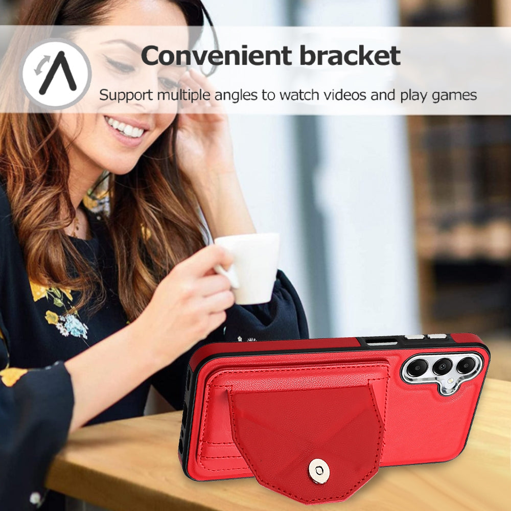 Samsung Galaxy A15 Shockproof Leather Phone Case with Card Holder - Stylish, Durable, and Convenient