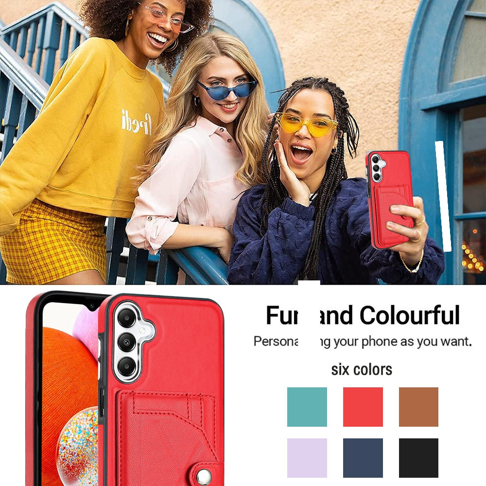 Samsung Galaxy A15 Shockproof Leather Phone Case with Card Holder - Stylish, Durable, and Convenient