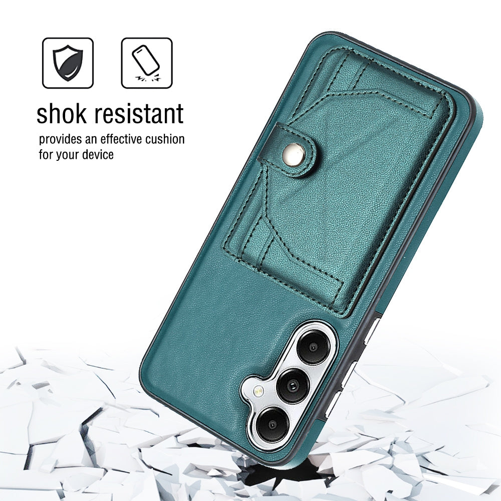 Samsung Galaxy S24 5G Shockproof Leather Phone Case with Card Holder - Stylish, Durable, and Convenient