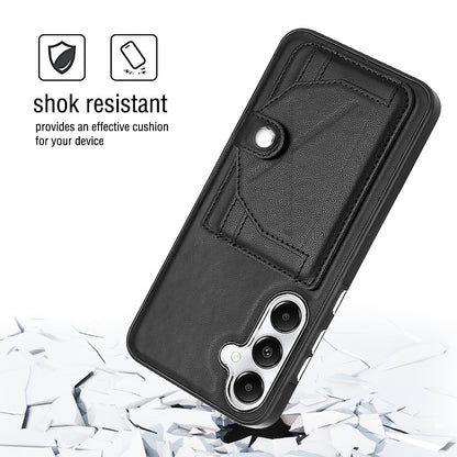 Samsung Galaxy S24 5G Shockproof Leather Phone Case with Card Holder - Stylish, Durable, and Convenient