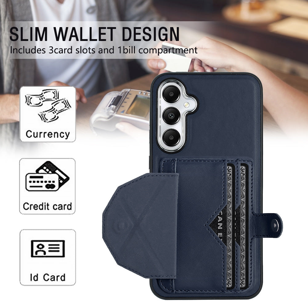 Samsung Galaxy S24 5G Shockproof Leather Phone Case with Card Holder - Stylish, Durable, and Convenient