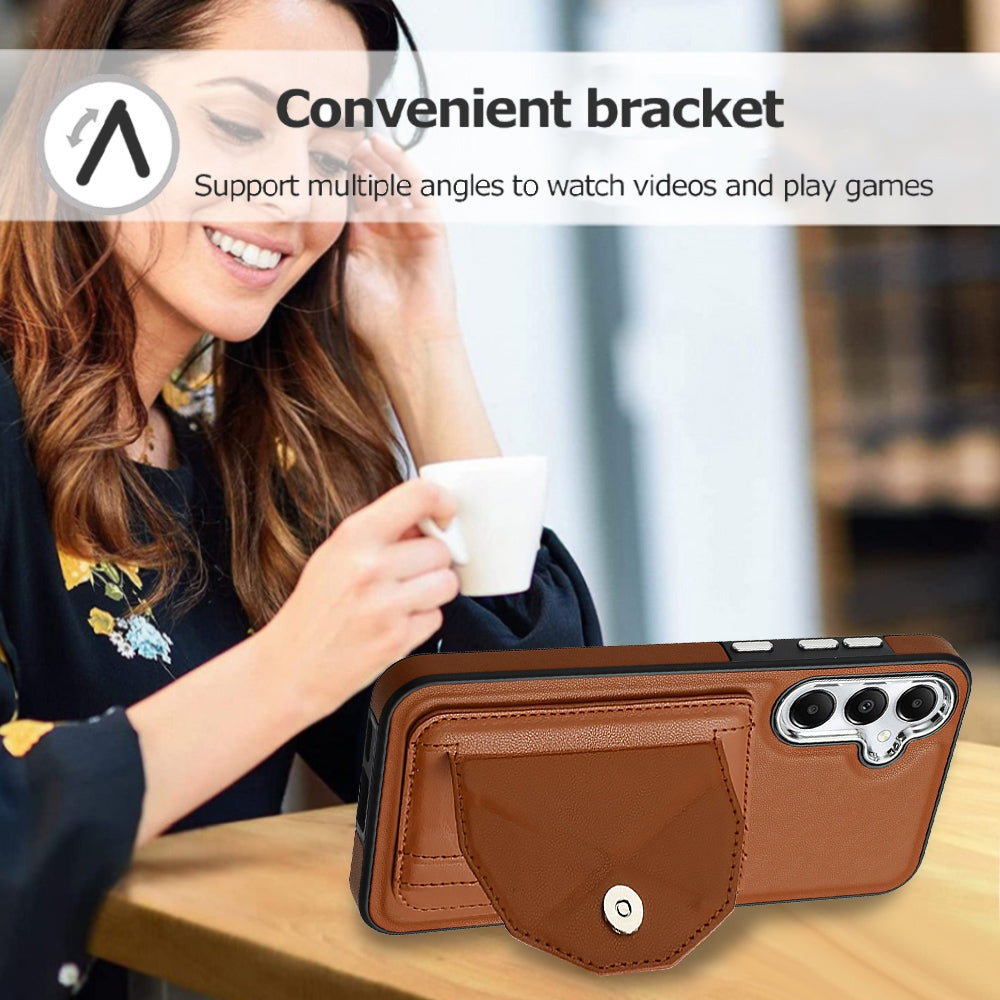 Samsung Galaxy S24 5G Shockproof Leather Phone Case with Card Holder - Stylish, Durable, and Convenient