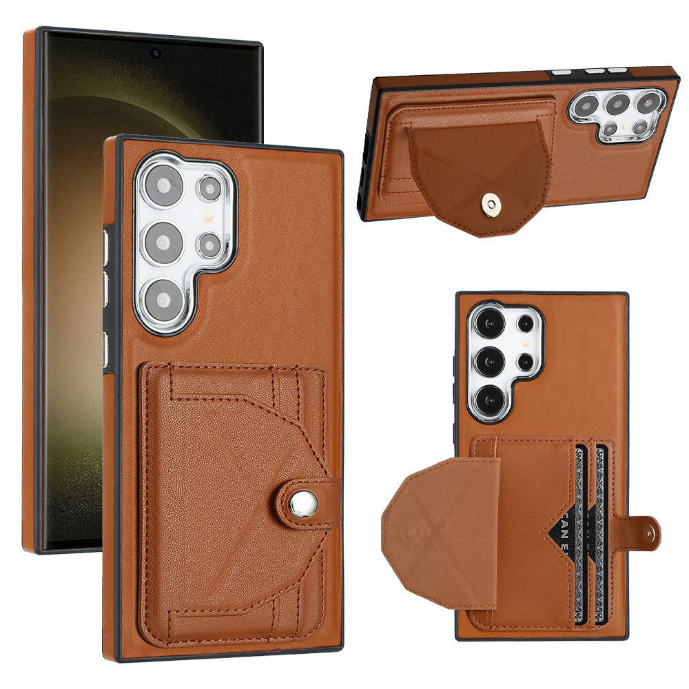 Samsung Galaxy S24 Ultra 5G Shockproof Leather Phone Case with Card Holder - Stylish, Durable, and Convenient