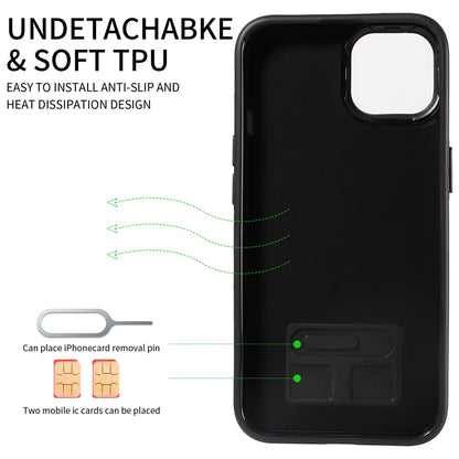 iPhone 15 Calf Texture Phone Case with Card Slot & Ring Holder - Durable & Stylish Protection