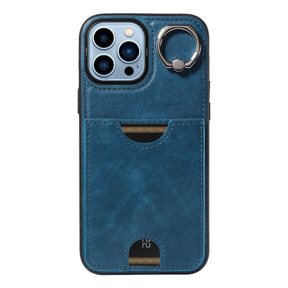 iPhone 13 Pro Max Calf Texture Phone Case with Card Slot & Ring Holder - Durable & Stylish Protection