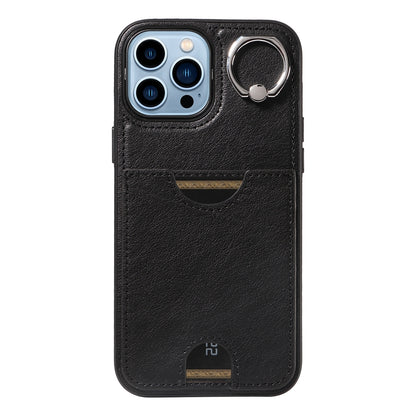 iPhone 13 Pro Max Calf Texture Phone Case with Card Slot & Ring Holder - Durable & Stylish Protection