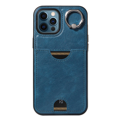 iPhone 12 Pro Max Calf Texture Phone Case with Card Slot & Ring Holder - Durable & Stylish Protection