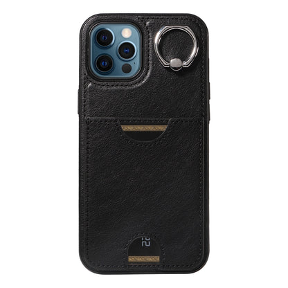 iPhone 12 Pro Max Calf Texture Phone Case with Card Slot & Ring Holder - Durable & Stylish Protection