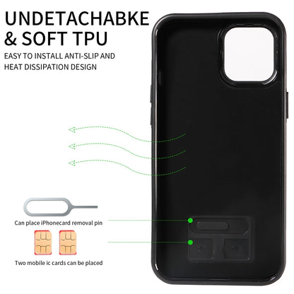iPhone 12 Pro Max Calf Texture Phone Case with Card Slot & Ring Holder - Durable & Stylish Protection