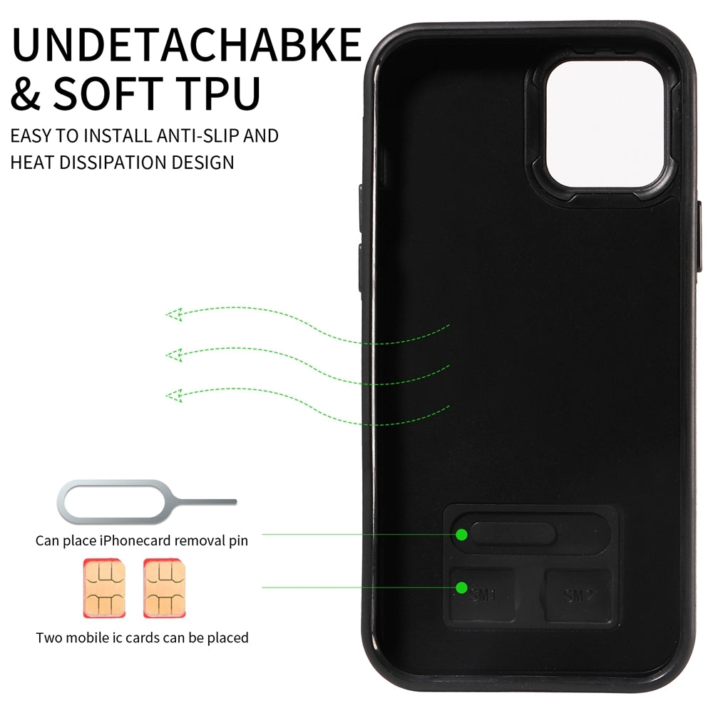 iPhone 12/12 Pro Calf Texture Phone Case with Card Slot & Ring Holder - Durable & Stylish Protection