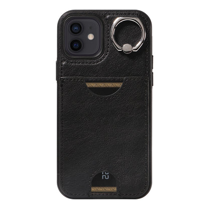 iPhone 12/12 Pro Calf Texture Phone Case with Card Slot & Ring Holder - Durable & Stylish Protection