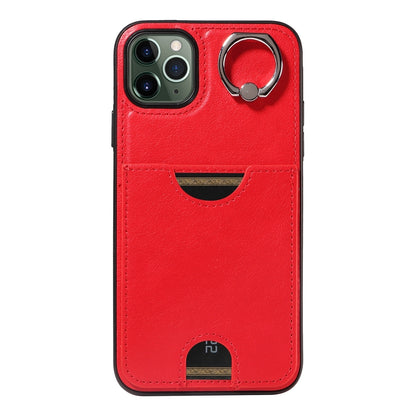 iPhone 11 Pro Max Calf Texture Phone Case with Card Slot & Ring Holder - Durable & Stylish Protection