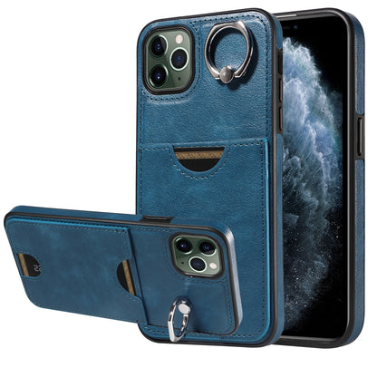 iPhone 11 Pro Max Calf Texture Phone Case with Card Slot & Ring Holder - Durable & Stylish Protection
