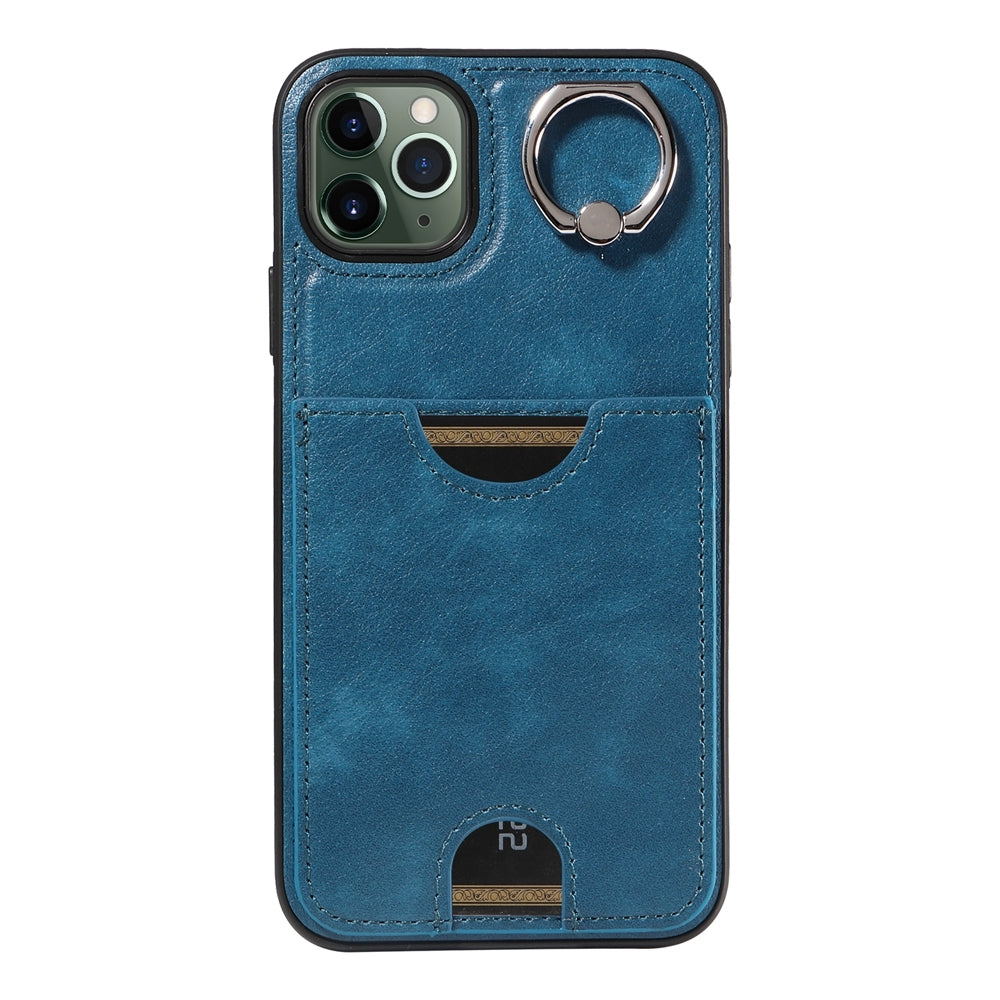 iPhone 11 Pro Max Calf Texture Phone Case with Card Slot & Ring Holder - Durable & Stylish Protection