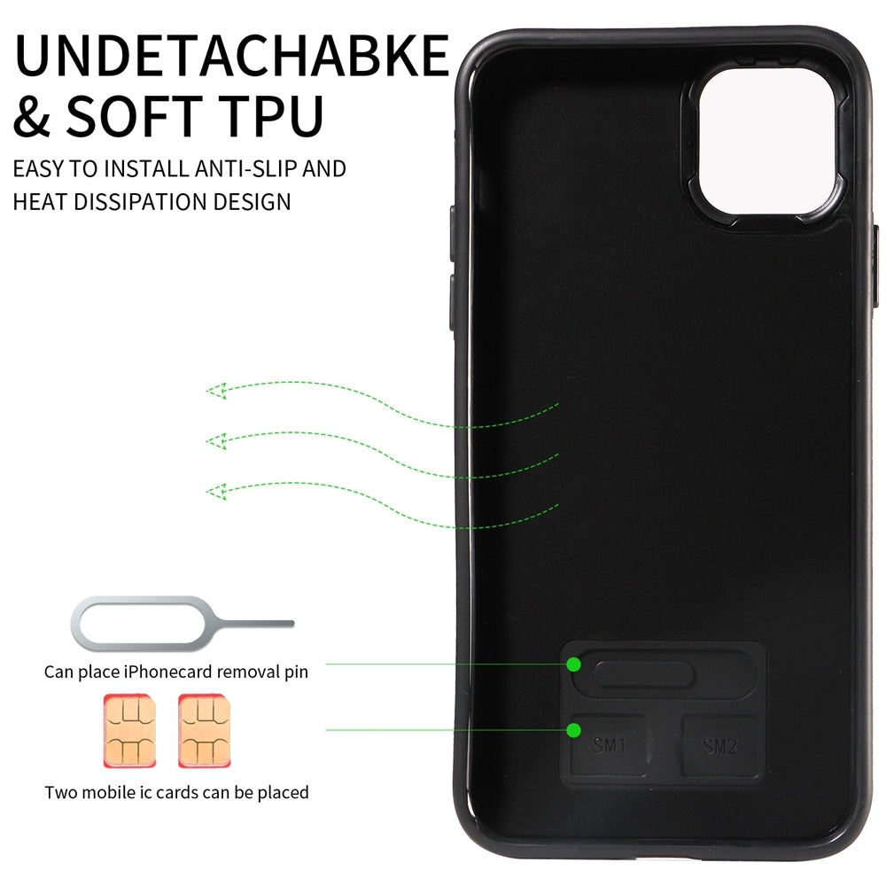 iPhone 11 Pro Max Calf Texture Phone Case with Card Slot & Ring Holder - Durable & Stylish Protection