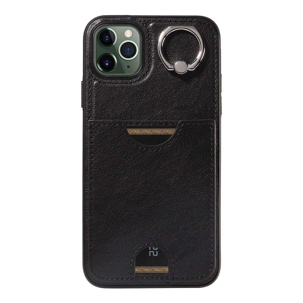 iPhone 11 Pro Max Calf Texture Phone Case with Card Slot & Ring Holder - Durable & Stylish Protection