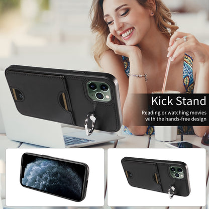 iPhone 11 Pro Max Calf Texture Phone Case with Card Slot & Ring Holder - Durable & Stylish Protection