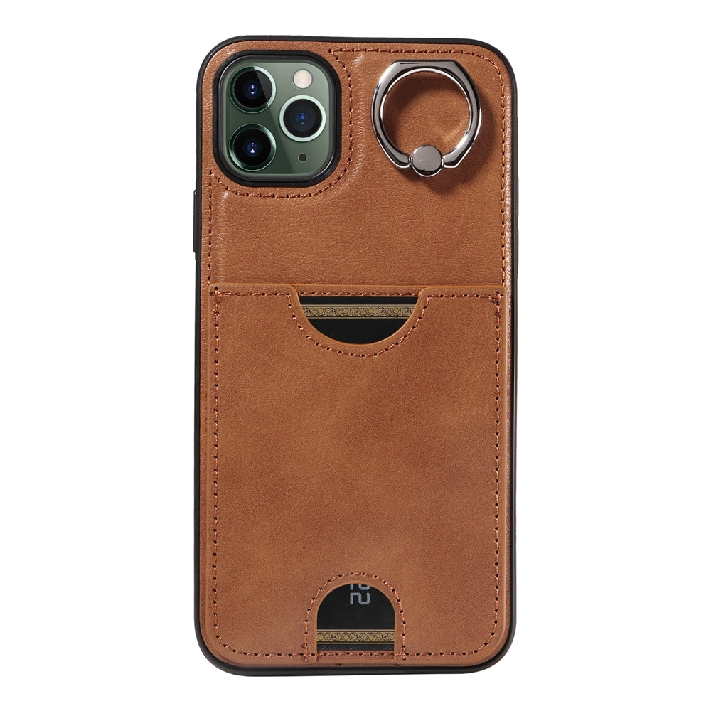 iPhone 11 Pro Max Calf Texture Phone Case with Card Slot & Ring Holder - Durable & Stylish Protection