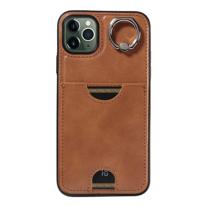 iPhone 11 Pro Max Calf Texture Phone Case with Card Slot & Ring Holder - Durable & Stylish Protection
