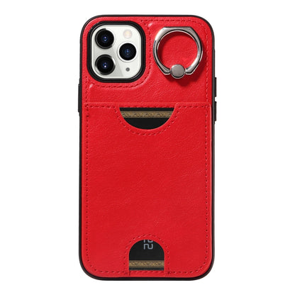 iPhone 11 Pro Calf Texture Phone Case with Card Slot & Ring Holder - Durable & Stylish Protection