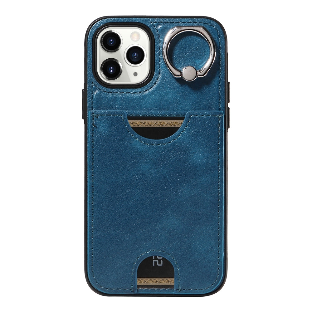 iPhone 11 Pro Calf Texture Phone Case with Card Slot & Ring Holder - Durable & Stylish Protection