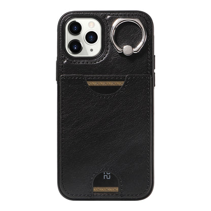 iPhone 11 Pro Calf Texture Phone Case with Card Slot & Ring Holder - Durable & Stylish Protection