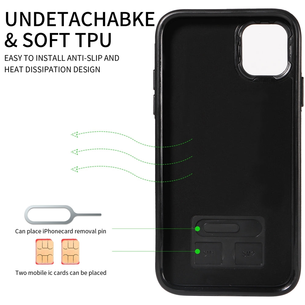 iPhone 11 Calf Texture Phone Case with Card Slot & Ring Holder - Durable & Stylish Protection