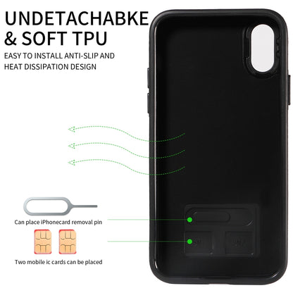 iPhone X/XS Calf Texture Phone Case with Card Slot & Ring Holder - Durable & Stylish Protection