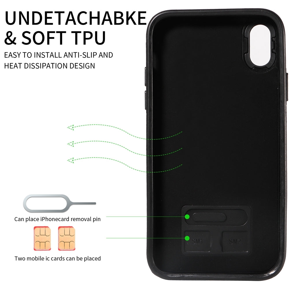 iPhone XR Calf Texture Phone Case with Card Slot & Ring Holder - Durable & Stylish Protection
