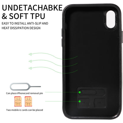 iPhone XR Calf Texture Phone Case with Card Slot & Ring Holder - Durable & Stylish Protection