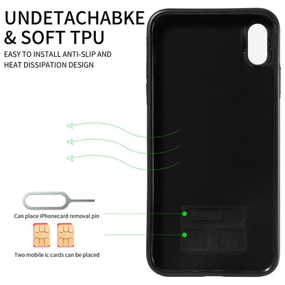 iPhone XS Max Calf Texture Phone Case with Card Slot & Ring Holder - Durable & Stylish Protection