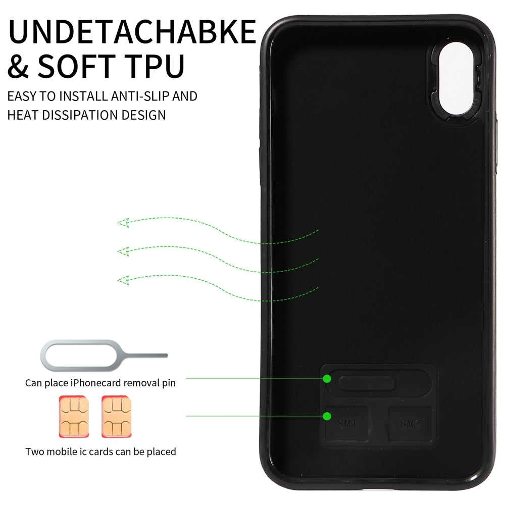 iPhone XS Max Calf Texture Phone Case with Card Slot & Ring Holder - Durable & Stylish Protection