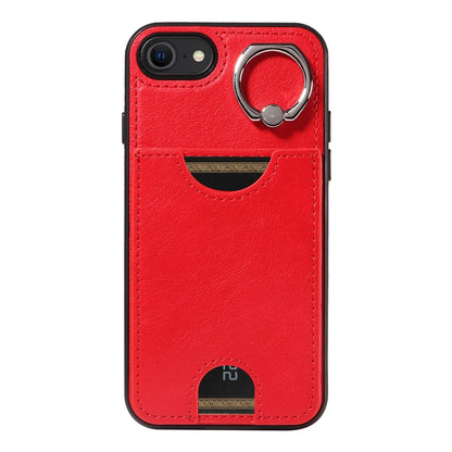 iPhone 7/8 Calf Texture Phone Case with Card Slot & Ring Holder - Durable & Stylish Protection