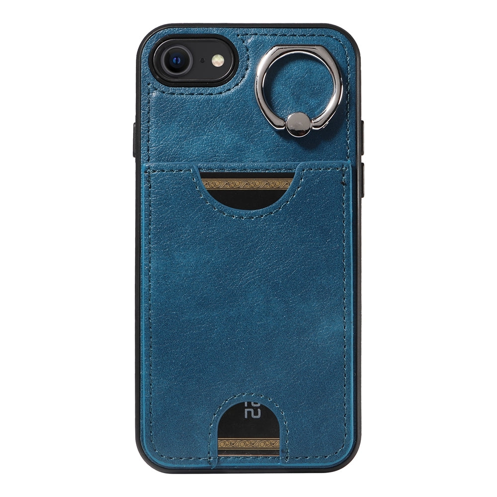 iPhone 7/8 Calf Texture Phone Case with Card Slot & Ring Holder - Durable & Stylish Protection