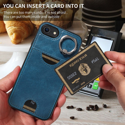 iPhone 7/8 Calf Texture Phone Case with Card Slot & Ring Holder - Durable & Stylish Protection