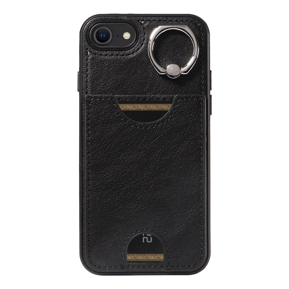 iPhone 7/8 Calf Texture Phone Case with Card Slot & Ring Holder - Durable & Stylish Protection