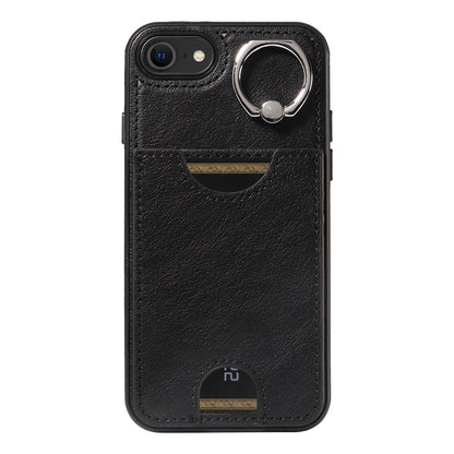 iPhone 7/8 Calf Texture Phone Case with Card Slot & Ring Holder - Durable & Stylish Protection