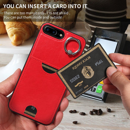 iPhone 7 Plus/8 Plus Calf Texture Phone Case with Card Slot & Ring Holder - Durable & Stylish Protection