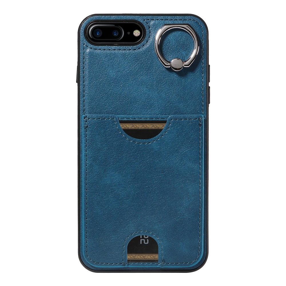 iPhone 7 Plus/8 Plus Calf Texture Phone Case with Card Slot & Ring Holder - Durable & Stylish Protection