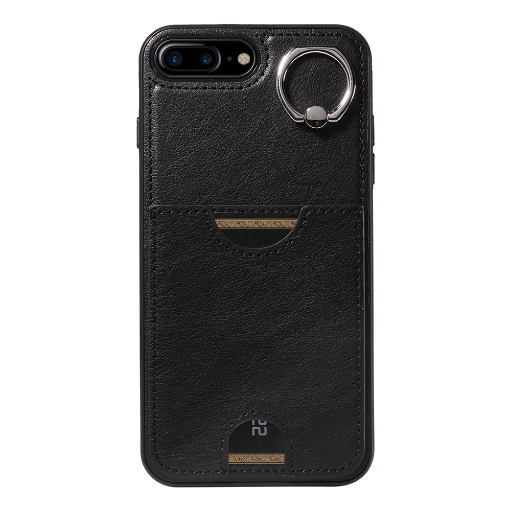 iPhone 7 Plus/8 Plus Calf Texture Phone Case with Card Slot & Ring Holder - Durable & Stylish Protection