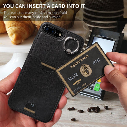 iPhone 7 Plus/8 Plus Calf Texture Phone Case with Card Slot & Ring Holder - Durable & Stylish Protection