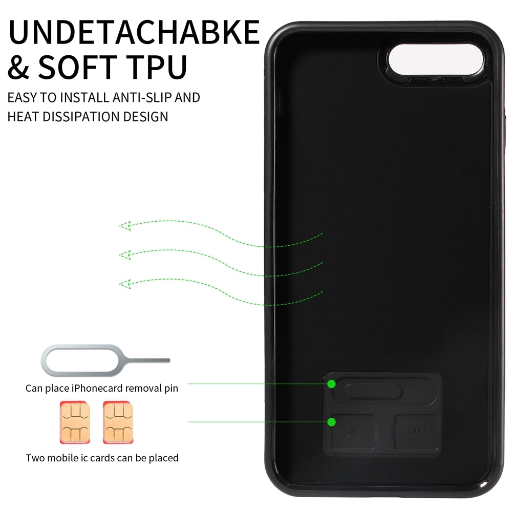 iPhone 7 Plus/8 Plus Calf Texture Phone Case with Card Slot & Ring Holder - Durable & Stylish Protection