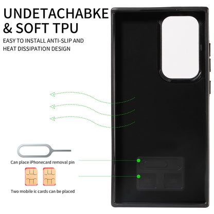 Samsung Galaxy S23 Ultra 5G Calf Texture Phone Case with Card Slot & Ring Holder - Durable & Stylish Protection