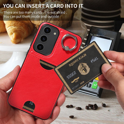 Samsung Galaxy S23+ 5G Calf Texture Phone Case with Card Slot & Ring Holder - Durable & Stylish Protection