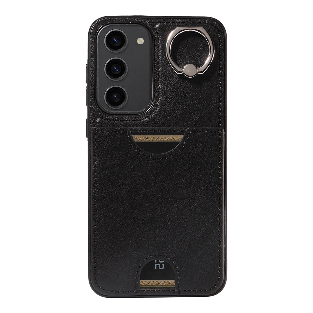 Samsung Galaxy S23+ 5G Calf Texture Phone Case with Card Slot & Ring Holder - Durable & Stylish Protection