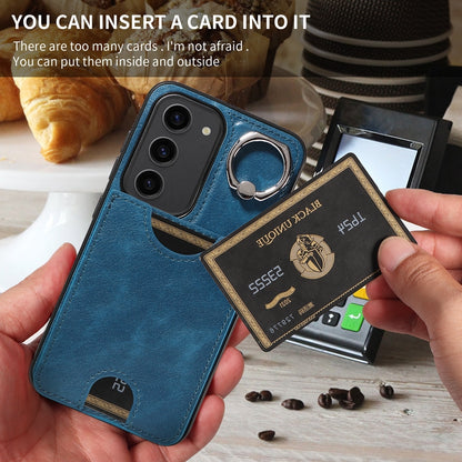 Samsung Galaxy S23 5G Calf Texture Phone Case with Card Slot & Ring Holder - Durable & Stylish Protection