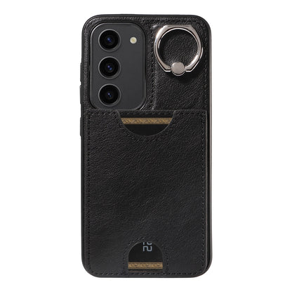 Samsung Galaxy S23 5G Calf Texture Phone Case with Card Slot & Ring Holder - Durable & Stylish Protection